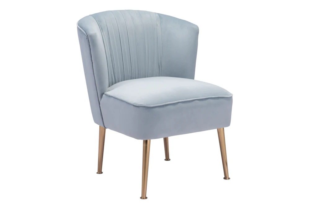 Powder Blue Pleated Velvet Accent Chair 3 Powder Blue Pleated Velvet Accent Chair