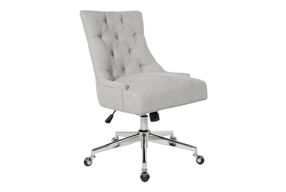 Amber Grey Tufted Rolling Office Chair 3 Amber Grey Tufted Rolling Office Chair