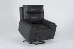 Buckley Grey Leather Dual Motor Lift Recliner With Power Headrest & USB -Modern Office Shop 284071 grey leather lift side 19