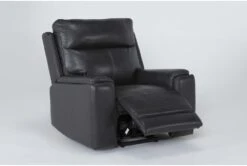 Buckley Grey Leather Dual Motor Lift Recliner With Power Headrest & USB -Modern Office Shop 284071 grey leather lift side 20
