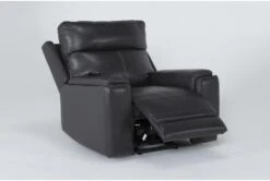 Buckley Grey Leather Dual Motor Lift Recliner With Power Headrest & USB -Modern Office Shop 284071 grey leather lift side 22