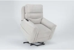 Harvest Bone Power Lift Recliner With Power Headrest, Lumbar & USB -Modern Office Shop 284077 beige fabric lift side 21