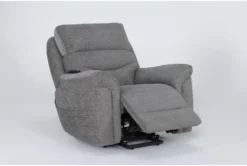 Harvest Boulder Grey Power Lift Recliner With Power Headrest, Lumbar & USB -Modern Office Shop 284078 brown fabric lift side 19