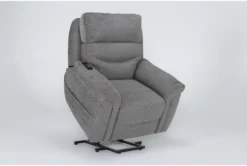 Harvest Boulder Grey Power Lift Recliner With Power Headrest, Lumbar & USB -Modern Office Shop 284078 brown fabric lift side 20