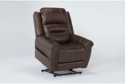 Oscar Saddle Power Lift Recliner With Power Headrest, Lumbar & USB -Modern Office Shop 286169 brown fabric lift detail 44