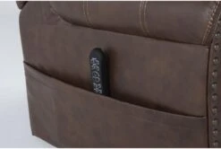 Oscar Saddle Power Lift Recliner With Power Headrest, Lumbar & USB -Modern Office Shop 286169 brown fabric lift detail 46