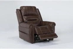Oscar Saddle Power Lift Recliner With Power Headrest, Lumbar & USB -Modern Office Shop 286169 brown fabric lift side 19