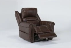 Oscar Saddle Power Lift Recliner With Power Headrest, Lumbar & USB -Modern Office Shop 286169 brown fabric lift side 21