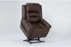 Oscar Saddle Power Lift Recliner With Power Headrest, Lumbar & USB -Modern Office Shop 286169 brown fabric lift side 22