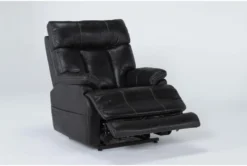 Clive Black Power Lift Recliner With Power Headrest, Lumbar & USB -Modern Office Shop 286170 black fabric lift side 19