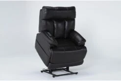Clive Black Power Lift Recliner With Power Headrest, Lumbar & USB -Modern Office Shop 286170 black fabric lift side 22