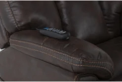 Clive Brown Power Lift Recliner With Power Headrest, Lumbar & USB -Modern Office Shop 286171 brown fabric lift detail 46