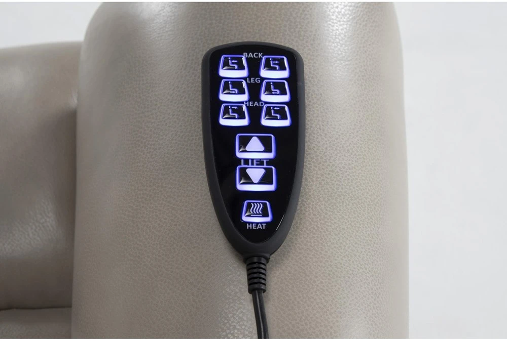 Carl Taupe Leather Power Lift Recliner With Power Headrest & Heat 10 Carl Taupe Leather Power Lift Recliner With Power Headrest & Heat - Image 8