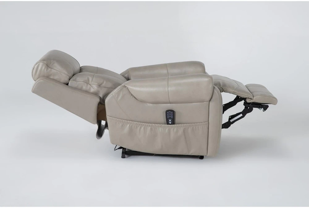 Carl Taupe Leather Power Lift Recliner With Power Headrest & Heat 9 Carl Taupe Leather Power Lift Recliner With Power Headrest & Heat - Image 7