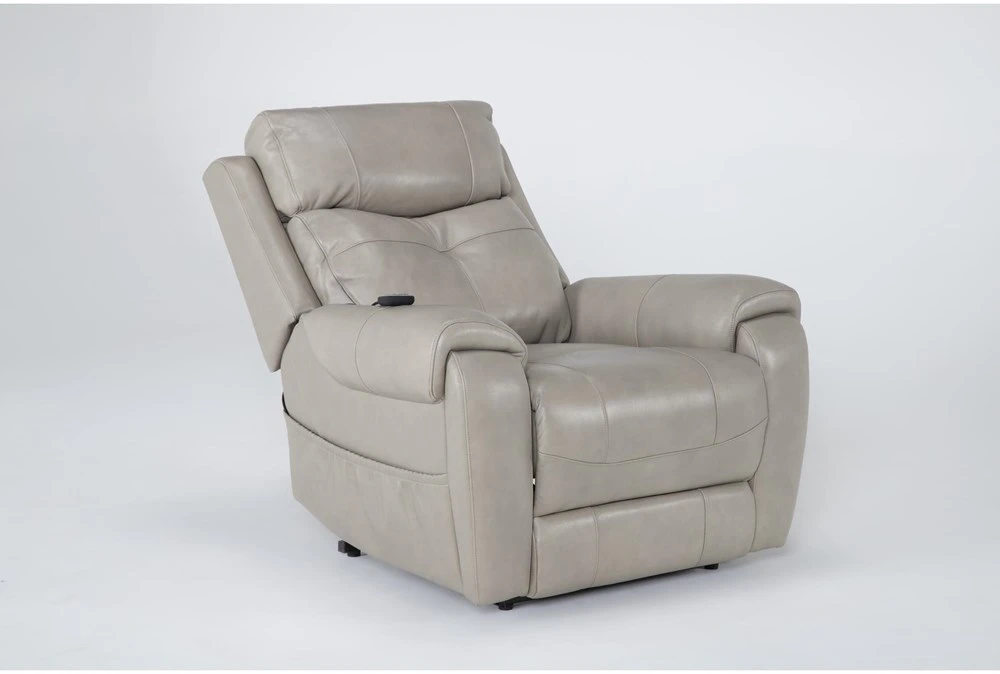 Carl Taupe Leather Power Lift Recliner With Power Headrest & Heat 5 Carl Taupe Leather Power Lift Recliner With Power Headrest & Heat - Image 3