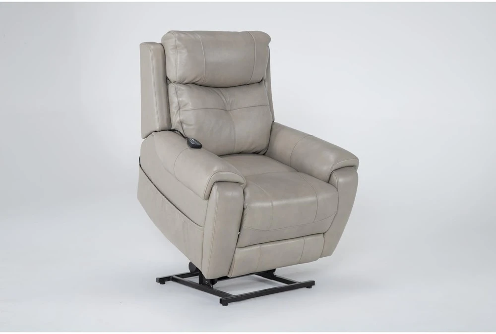 Carl Taupe Leather Power Lift Recliner With Power Headrest & Heat 8 Carl Taupe Leather Power Lift Recliner With Power Headrest & Heat - Image 6