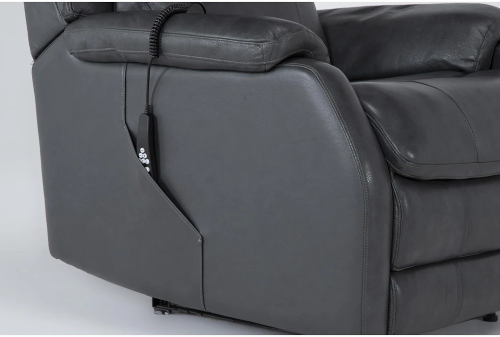 Palma Grey Leather Power Wallaway Recliner With Heat, Massage, Power Lumbar & Power Headrest 9 Palma Grey Leather Power Wallaway Recliner With Heat, Massage, Power Lumbar & Power Headrest - Image 7