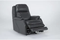 Palma Grey Leather Power Wallaway Recliner With Heat, Massage, Power Lumbar & Power Headrest 12 Palma Grey Leather Power Wallaway Recliner With Heat, Massage, Power Lumbar & Power Headrest -Modern Office Shop 286567 grey leather recliner side 19