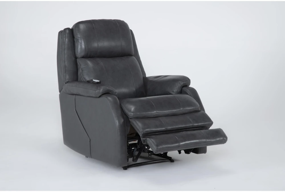 Palma Grey Leather Power Wallaway Recliner With Heat, Massage, Power Lumbar & Power Headrest 5 Palma Grey Leather Power Wallaway Recliner With Heat, Massage, Power Lumbar & Power Headrest - Image 3
