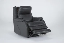 Palma Grey Leather Power Wallaway Recliner With Heat, Massage, Power Lumbar & Power Headrest 13 Palma Grey Leather Power Wallaway Recliner With Heat, Massage, Power Lumbar & Power Headrest -Modern Office Shop 286567 grey leather recliner side 20