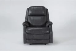 Palma Grey Leather Power Wallaway Recliner With Heat, Massage, Power Lumbar & Power Headrest