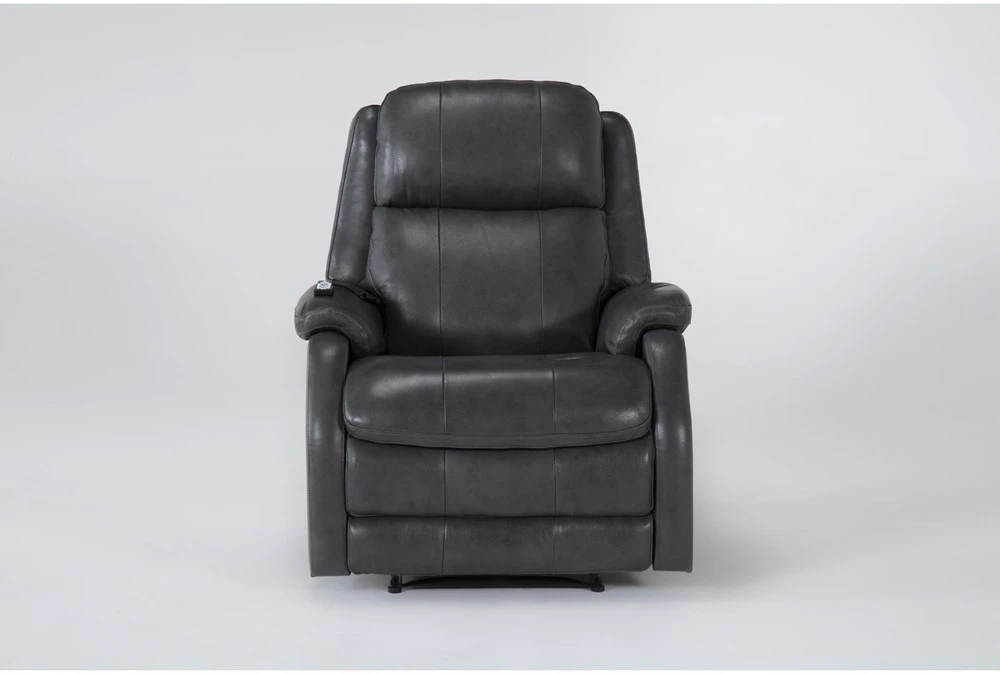 Palma Grey Leather Power Wallaway Recliner With Heat, Massage, Power Lumbar & Power Headrest 3 Palma Grey Leather Power Wallaway Recliner With Heat, Massage, Power Lumbar & Power Headrest