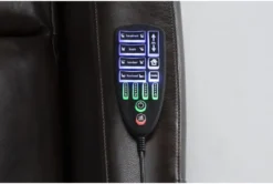 Seville Chocolate Leather Power Lift Recliner With Heat, Massage, Power Headrest & Lumbar -Modern Office Shop 286569 brown leather lift detail 44