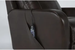 Seville Chocolate Leather Power Lift Recliner With Heat, Massage, Power Headrest & Lumbar -Modern Office Shop 286569 brown leather lift detail 45
