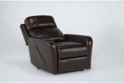 Seville Chocolate Leather Power Lift Recliner With Heat, Massage, Power Headrest & Lumbar -Modern Office Shop 286569 brown leather lift side 19