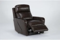 Seville Chocolate Leather Power Lift Recliner With Heat, Massage, Power Headrest & Lumbar -Modern Office Shop 286569 brown leather lift side 20