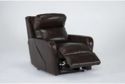 Seville Chocolate Leather Power Lift Recliner With Heat, Massage, Power Headrest & Lumbar -Modern Office Shop 286569 brown leather lift side 21