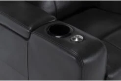 Sortino Grey Home Theater Power Recliner With Table & USB -Modern Office Shop 288032 grey polyester recliner detail 46