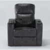 Sortino Grey Home Theater Power Recliner With Table & USB -Modern Office Shop 288032 grey polyester recliner signature 01