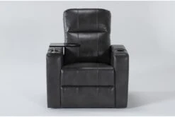 Sortino Grey Home Theater Power Recliner With Table & USB