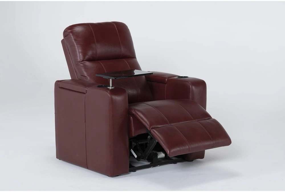 Sortino Red Home Theater Power Recliner With Table & USB 5 Sortino Red Home Theater Power Recliner With Table & USB - Image 3