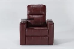 Sortino Red Home Theater Power Recliner With Table & USB