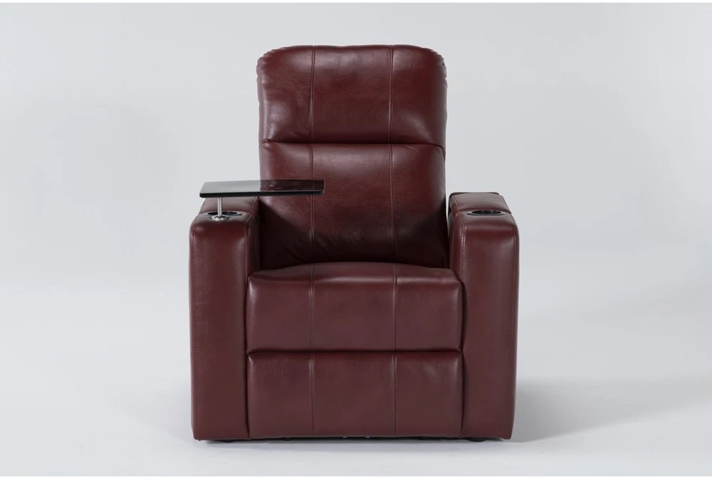 Sortino Red Home Theater Power Recliner With Table & USB 3 Sortino Red Home Theater Power Recliner With Table & USB