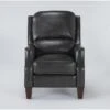 Douglas Dark Grey Leather High Leg Recliner -Modern Office Shop 288842 grey leather push back signature 01