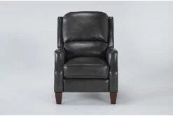 Douglas Dark Grey Leather High Leg Recliner