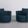 Twirl 37" Velvet Swivel Accent Chair Set Of 2 -Modern Office Shop 288954 blue fabric swivel chair set signature 01