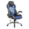Optimus Blue/Black Gaming Chair With Flip Up Padded Armrests -Modern Office Shop 289881 blue polyurethane gaming chair signature 01