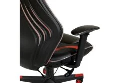 Spectrum Black Gaming Chair With Red Accents, Adjustable Height Armrests & Battery Operated Led Lights -Modern Office Shop 289893 red polyurethane gaming chair detail 45