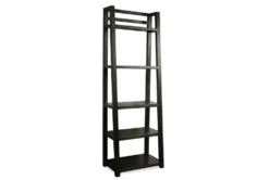 Regis Black 72" Angled Bookshelf -Modern Office Shop 292516 black wood bookcase side 14
