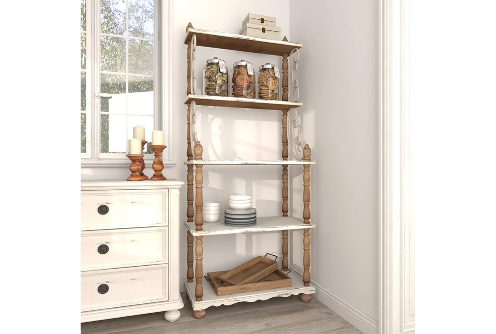 32X75 White Wood Shelving Unit 13 32X75 White Wood Shelving Unit - Image 11