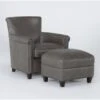 Theodore Grey Leather Chair And Ottoman Set 1 Theodore Grey Leather Chair And Ottoman Set -Modern Office Shop 293523 grey leather chair and ottoman set v2 signature 01