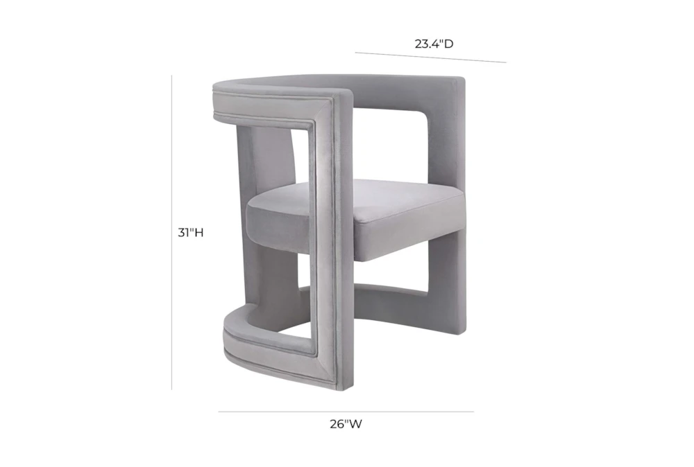 Montgomery Grey Velvet Accent Chair 9 Montgomery Grey Velvet Accent Chair - Image 7