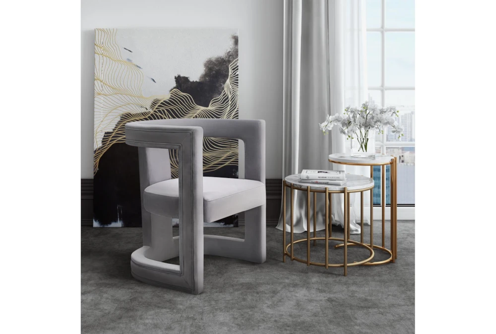 Montgomery Grey Velvet Accent Chair 8 Montgomery Grey Velvet Accent Chair - Image 6