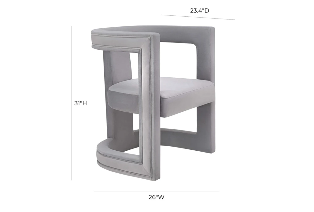 Montgomery Grey Velvet Accent Chair 5 Montgomery Grey Velvet Accent Chair - Image 3