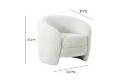Clarke Faux Shearling Accent Chair -Modern Office Shop 294762 white fabric accent chair detail 44