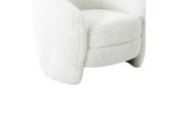 Clarke Faux Shearling Accent Chair -Modern Office Shop 294762 white fabric accent chair detail 45